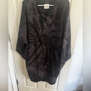 Electric & Rose Tie Dye Sweatshirt Dress Pockets Black Gray Women’s XL